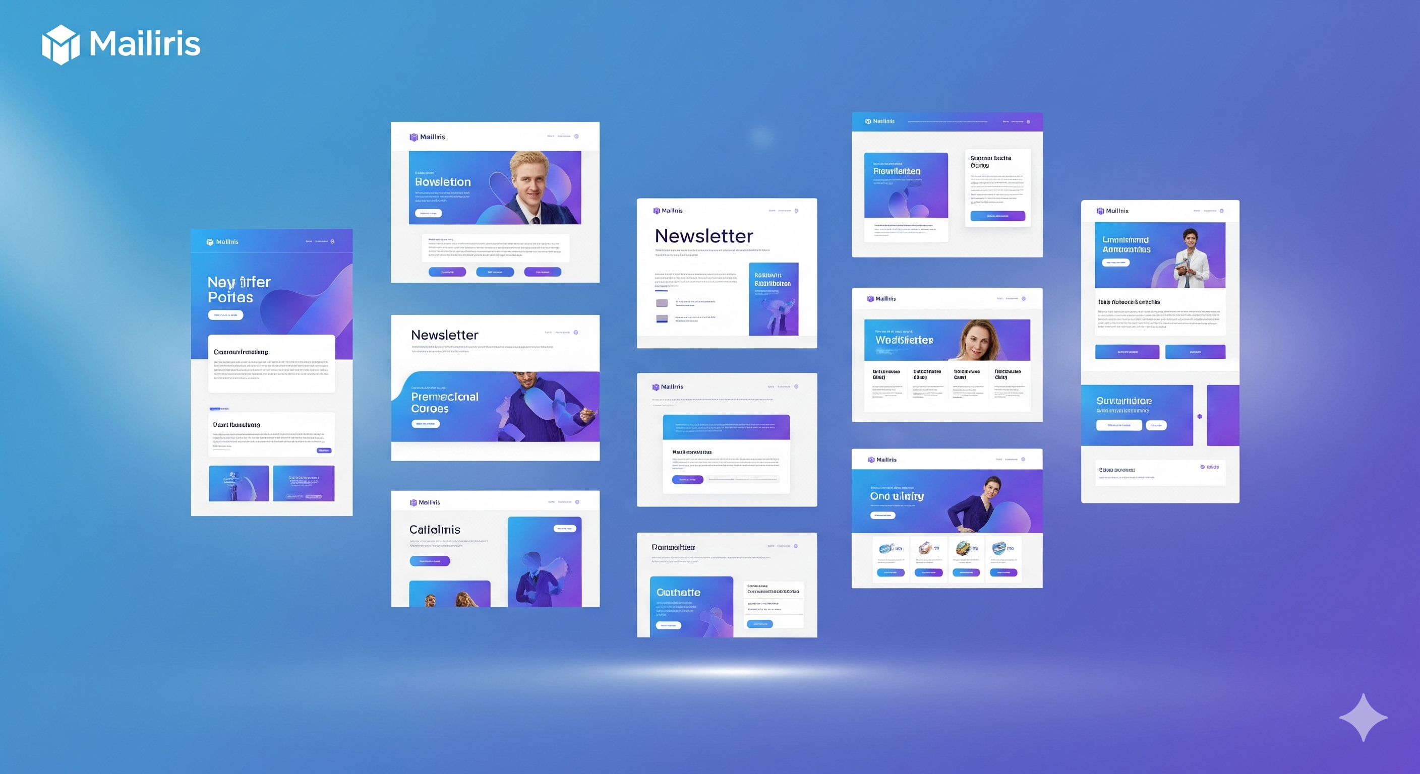 Professional email templates showcase with MailIris template library